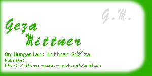 geza mittner business card